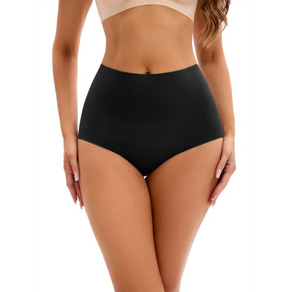 High Waist Tummy Control Briefs Flatten Stomach Shaping Panties Black - Picture 1 of 7